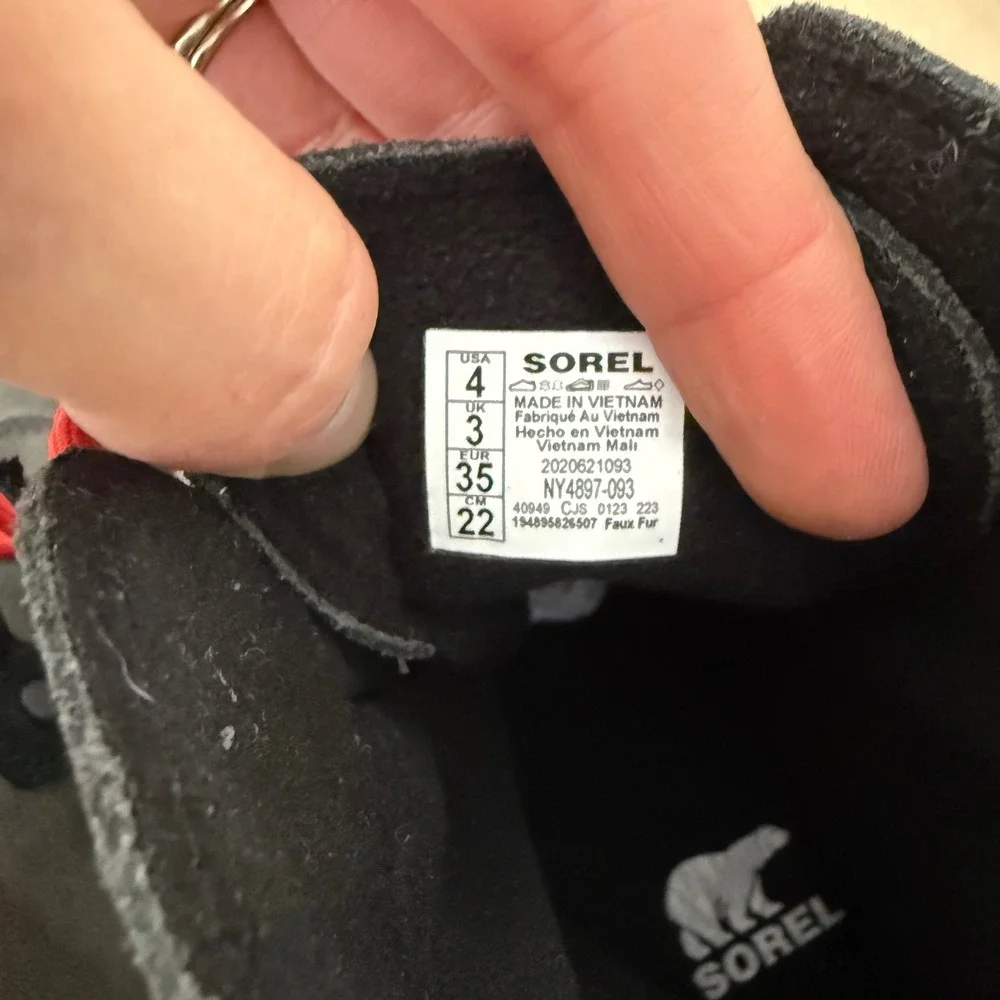 CC Sorel Kinetic Impact NXT Waterproof Boots Quarry Black Red NY4897-093 Youth 4